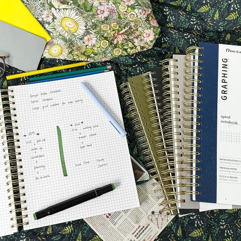Graph Paper Spiral Journal Notebook 8.5x11 300 Pages A4 Hardcover Graphing Notebook for Writing,Engineering with 100GSM Thick Graphing Paper,Journal for Women & Men Dark Green Spiral Journal For School,Office,Study and Notes in Saudi Arabia