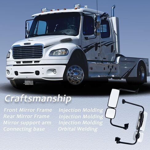 مجموعة مرآة الباب لشاحنة Freightliner M2، مرآة الباب مع ذراع مناسب لشاحنة Freightliner M2 2004-2016 (كروم (فضي)، يمين) in Saudi Arabia