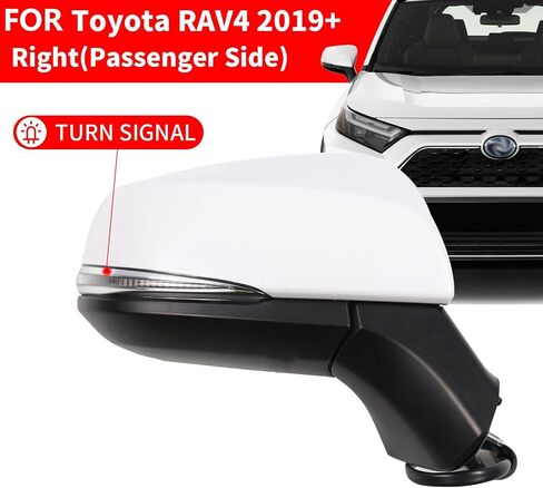 Marretoo for Toyota RAV4 Side Mirror Assembly 2019 2020 2021 2022 2023 2024 | Power | Heated | Turn Signal | BSM (Blind Spot Monitoring) | Replaces TO1320384, TO1320388| Black (BLACK, Driver Side) in Saudi Arabia