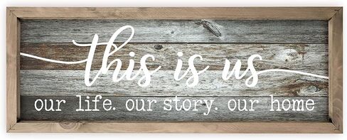 This Is Us Our Life Our Story Our Home Rustic Wood Wall Sign 6x18 (Brown) in Kuwait