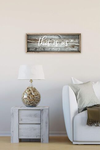 This Is Us Our Life Our Story Our Home Rustic Wood Wall Sign 6x18 (Brown) in Kuwait