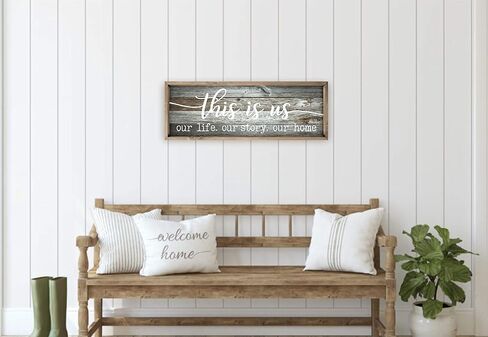 This Is Us Our Life Our Story Our Home Rustic Wood Wall Sign 6x18 (Brown) in Kuwait