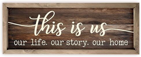 This Is Us Our Life Our Story Our Home Rustic Wood Wall Sign 6x18 (Brown) in Kuwait