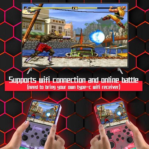 FHYRGF[30000 in 1 R40S PRO Handheld Game Console 3.5 inch IPS Screen Mini Retro Console 3800mAh Portable Pocket Arcade 12+ Mainstream Emulator 256G TF Card Transparent.(Blue) in Saudi Arabia