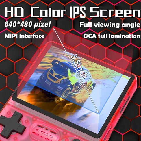 FHYRGF[30000 in 1 R40S PRO Handheld Game Console 3.5 inch IPS Screen Mini Retro Console 3800mAh Portable Pocket Arcade 12+ Mainstream Emulator 256G TF Card Transparent.(Blue) in Saudi Arabia