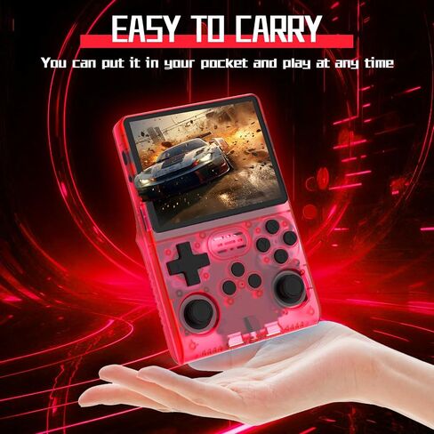 FHYRGF[30000 in 1 R40S PRO Handheld Game Console 3.5 inch IPS Screen Mini Retro Console 3800mAh Portable Pocket Arcade 12+ Mainstream Emulator 256G TF Card Transparent.(Blue) in Saudi Arabia
