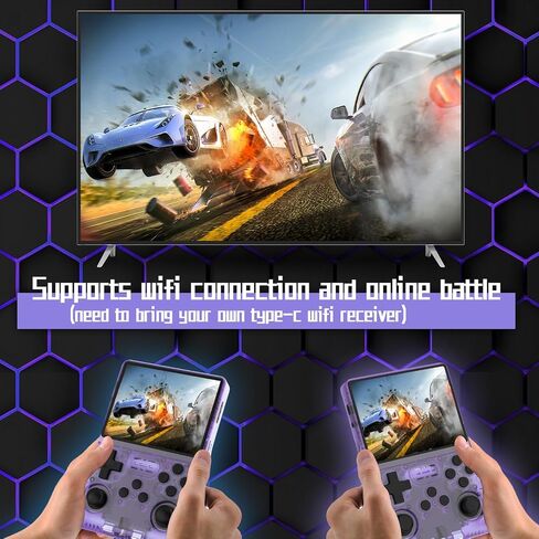 FHYRGF[30000 in 1 R40S PRO Handheld Game Console 3.5 inch IPS Screen Mini Retro Console 3800mAh Portable Pocket Arcade 12+ Mainstream Emulator 256G TF Card Transparent.(Blue) in Saudi Arabia