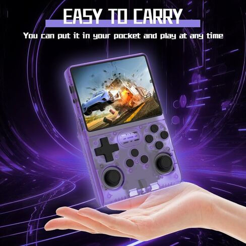FHYRGF[30000 in 1 R40S PRO Handheld Game Console 3.5 inch IPS Screen Mini Retro Console 3800mAh Portable Pocket Arcade 12+ Mainstream Emulator 256G TF Card Transparent.(Blue) in Saudi Arabia