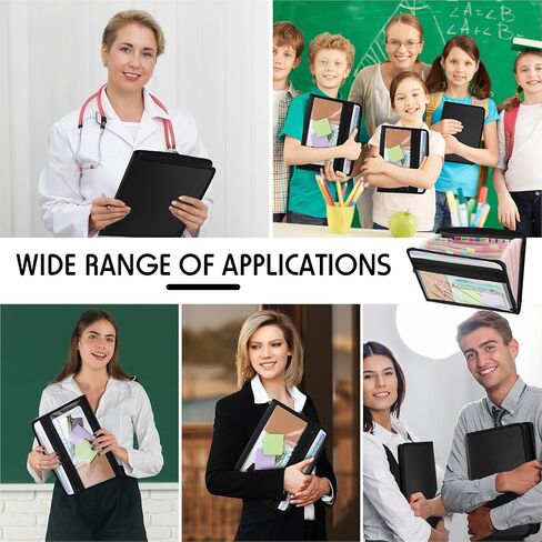 25 Pockets Expanding File Folder with Safe Zipper A4 Paper Document Storage Organizer File Organizer with Front Pencil Pouch for Office Supplies(3 Pack) in Saudi Arabia