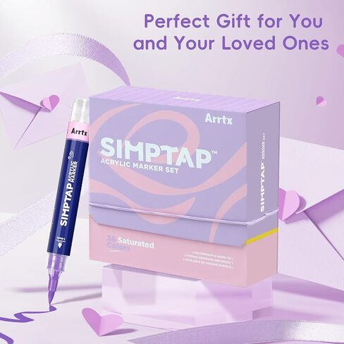 Arrtx Acrylic Markers,Simptap Series Acrylic Paint Pens,Brush Tip Acrylic Paint Markers for Rock Painting,DIY Craft,48 Count in Saudi Arabia