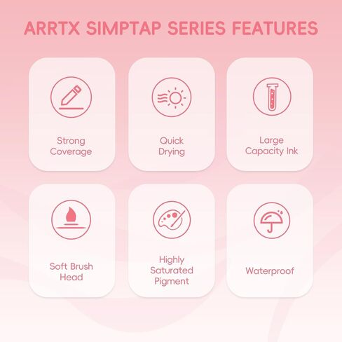 Arrtx Acrylic Markers,Simptap Series Acrylic Paint Pens,Brush Tip Acrylic Paint Markers for Rock Painting,DIY Craft,48 Count in Saudi Arabia