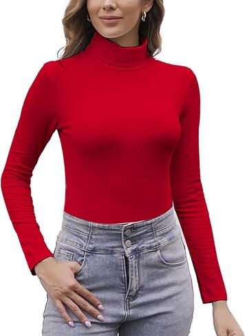 بدلة للجسم نسائية من SHAPERIN برقبة سلحفاة وأكمام طويلة، بدلة رقص مثيرة in Kuwait