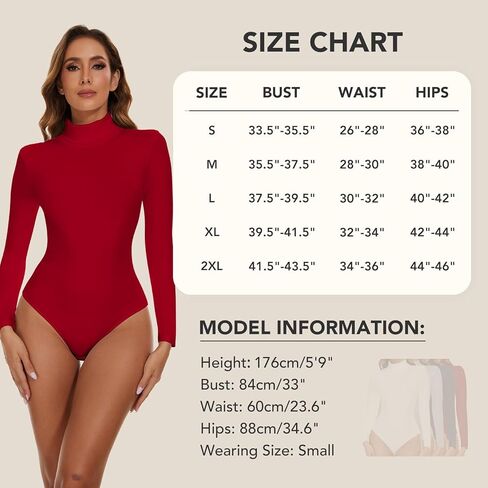 بدلة للجسم نسائية من SHAPERIN برقبة سلحفاة وأكمام طويلة، بدلة رقص مثيرة in Kuwait