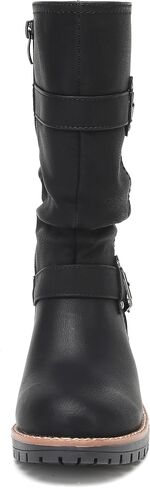 DECARSDZ Women's Mid-Calf Boots Fashion Classic Comfy Biker Motorcycle Riding Low Heel Dress Boot Shoes in Kuwait