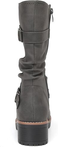 أحذية DECARSDZ النسائية لمنتصف الساق، أحذية كلاسيكية مريحة لراكبي الدراجات النارية لركوب الدراجات النارية بكعب منخفض in Kuwait