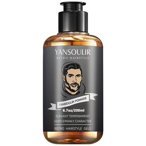 Premium Men’s Hair Styling Pomade, Long-Lasting Moisturizing & Strong Hold & Shine with No Residue & Easy Wash - Retro Greaser - 6.7oz/200ml