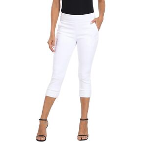 HDE Pull On Capri Pants for Women 19" Inseam Cropped Dress Pants with Pockets