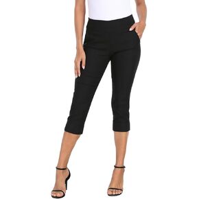 HDE Pull On Capri Pants for Women 19" Inseam Cropped Dress Pants with Pockets in Kuwait