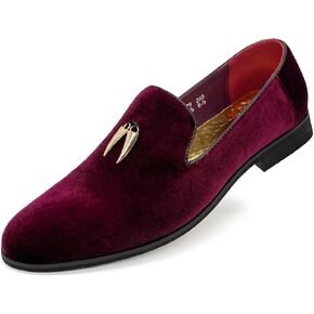 MHB Men's Penny Slip-On Velvet Loafer Suede Dress Shoes Glitter Smoking Slipper