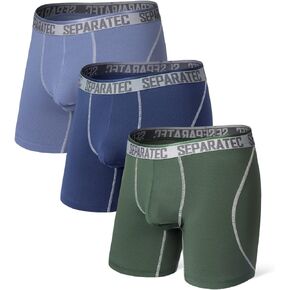 ملابس داخلية للرجال من Separatec ذات الحقيبة المزدوجة، ملابس داخلية شبكية نشطة وأداء رائع، سراويل داخلية طويلة من 3 قطع in Kuwait