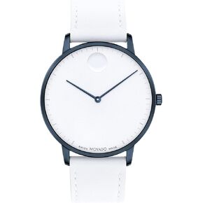 Movado Face Men's Watch - Swiss Quartz Movement, Leather Strap - 3 ATM Water Resistance - Luxury Fashion Timepiece for Him - 41mm