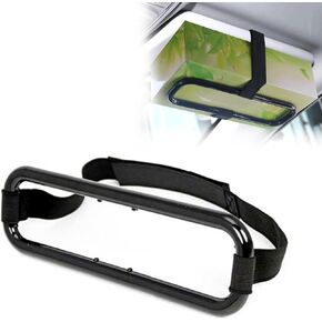 1 Pack Car Sun Visor Tissue Bracket, 8.46" x 2.75" Portable Seat Back Napkin Bracket, Seatback Tissue Organizer Universal for Cars SUVs and Trucks (Black)