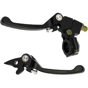 Black Folding Aluminum Clutch Brake Lever Compatible for Universal Motorcycle 22mm (7/8 inch) Handlebar,Compatible with 125cc 140cc 110cc Dirt Bike Motorcycle