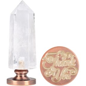 Rock Crystal Crystal Hexagon Prism Wax Seal Stamp, Detachable Vintage Copper Seals for Invitation Cards for Christmas Halloween Thanksgiving Gift, Twin Symbiotic Tree of Life Pattern