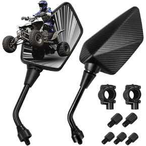 ATV Mirror Side Rear View Mirror,GEVINFA Motorcycle Mirror for ATV Bike Scooter Cruiser Moped Snowmobile With 7/8" Handlebar Mount,8MM 10MM Screw Compatible with Victory Yamaha Kawasaki KTM and More