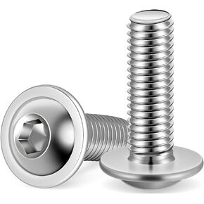 M6-1.0 x 16mm Flanged Button Head Socket Cap Screws, Stainless Steel 18-8 (304), Bright Finish, Full Thread, Allen Socket Drive, 25 PCS in Kuwait