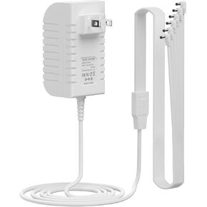 4.5V White Power Adapter, Compatible with Lemax Lighting Accessories#94565 94566 94564 64517 74269 74295 74707 84428 44242 94527 94563 Christmas Mini Lighting Building Decoration (6 Output Heads)