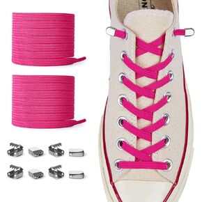 Elastic No Tie Shoe Laces (Pack of 2) One Size Fits All Adults and Kids - Tieless Elastic Shoelaces