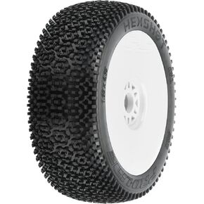 Pro-line Racing 1/8 Hex Shot S3 Fr/Rr Bggy Tires Mntd 17mm Wht 2 PRO9073233 RC Tire