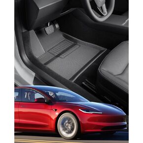 TAPTES 2024 for Tesla Model 3 Highland Floor Mats, 4 PCS for Tesla Model 3 All Weather Floor Liners 2024, for Tesla Model 3 Highland Accessories Trunk Frunk Mat Rear Cargo Tray Interior