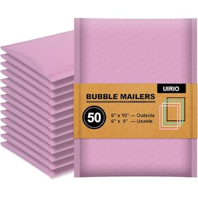 50 حزمة من رسائل البريد الفقاعية - مغلفات شحن مقاس 6 × 9 بوصة - أكياس تغليف مقاومة للماء وأظرف مبطنة للأعمال الصغيرة والمجوهرات ومستلزمات المكياج - ختم ذاتي غير شفاف (أزرق مخضر، 6 × 9 بوصة (#0)) in Kuwait