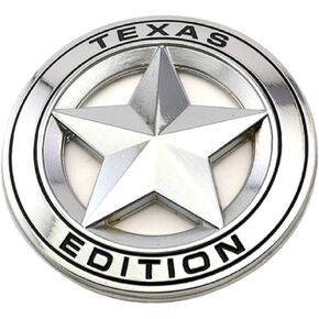 3D Metal Texas Edition Star Car Emblem Badge for Ford Jeep Dodge Mercedes BMW Volvo Chevrolet Nissan Mazda Audi VW Nissan Honda Toyota Lexus Lincoln SUV Car Styling Decoration Accessories