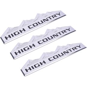 Aimoll 3pcs Country Emblem, Replacement for Badges Door Tailgate 3D Nameplate for Chevrolet Silverado 1500 2500HD Sierra 3500HD Chrome Black