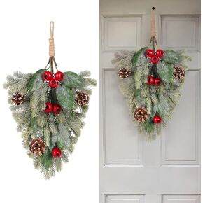 RoseCraft Christmas Decorations, Artificial Berry Front Door Fireplace Christmas Wreaths Hanging Decorations, for Home Holiday Wall Party Xmas Decor.
