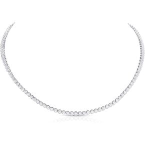 925 Sterling Silver Tennis Necklaces for Women, Stunning Statement Necklace with Round Cubic Zirconia Stones, Tennis Chain Necklace in 925 Silver with Gift Box