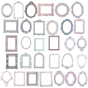 Jeffdad 40PCS Vintage Embossed Frames Scrapbook Paper Hollow Relief Frame Collage Card Notebook DIY Decoration Junk Journal Crafts Journaling Scrapbook Supplies