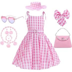 Pink Costume for Girls Halloween Dress up from Doll Movie with Accessories