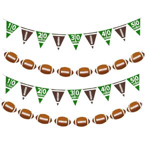 Orgrimmar Football Party Decoration Hanging Triangle Flags with Football Paper Banner (6Pcs)