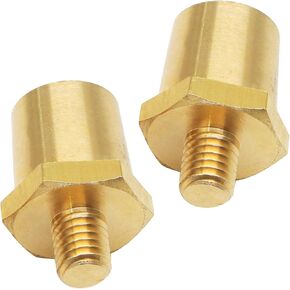 Luomorgo 1 Pair M8 Thread Male Battery Terminal Charging Post, Brass Battery Post Adapters (+/-) for M8 Battery Posts Extension