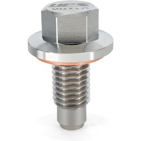 HPS Stainless Steel Magnetic Oil Drain Plug Bolt Compatible for Cadillac Chevrolet GMC Pontiac Saturn vehicles, MDP-M12x175