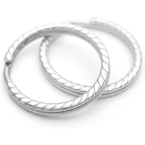 CRAFTMEMORE 20pcs Key Rings Keychain Rings Metal Spiral Patterned Split Rings for Car Keys Attachment DIY Leathercraft PTK2 (29 mm, Antique Brass)
