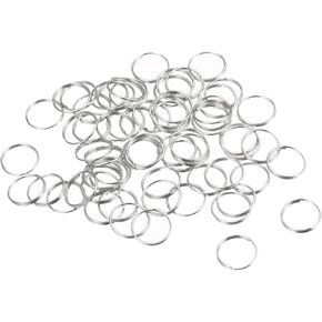 uxcell Double Loops Split Rings, 14mm Small Round Key Ring Parts for DIY Crafts Making, Silver Tone 120Pcs