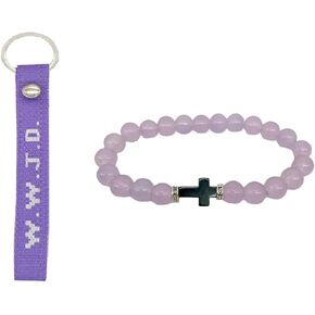 Christian Cross Gifts / WWJD Bracelets What Would Jesus Do / WWJD KEYCHAIN HOLDER/WWJD Wristlet/WWJD Wrislet /Protection Pray Inspirational Religious Christian Bracelet / Unisex for Teens Girl Boys