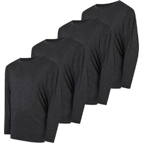 4 Pack Boys&Girls Athletic Quick Dry Long Sleeve Kids Performance Activewear T-Shirt for Youth
