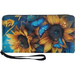 Bohemian Mandala Leather Wristlet Wallet for Women Portable Storage Bag Ethnic Style Fashion Travel Business Shopping Money Clips Handbag Purse