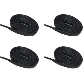 VSUDO 2 Pairs Waxed Flat Shoe Laces, 1/4" Wide Flat Cotton Shoelaces for Sneakers or Boots (Medium Width)